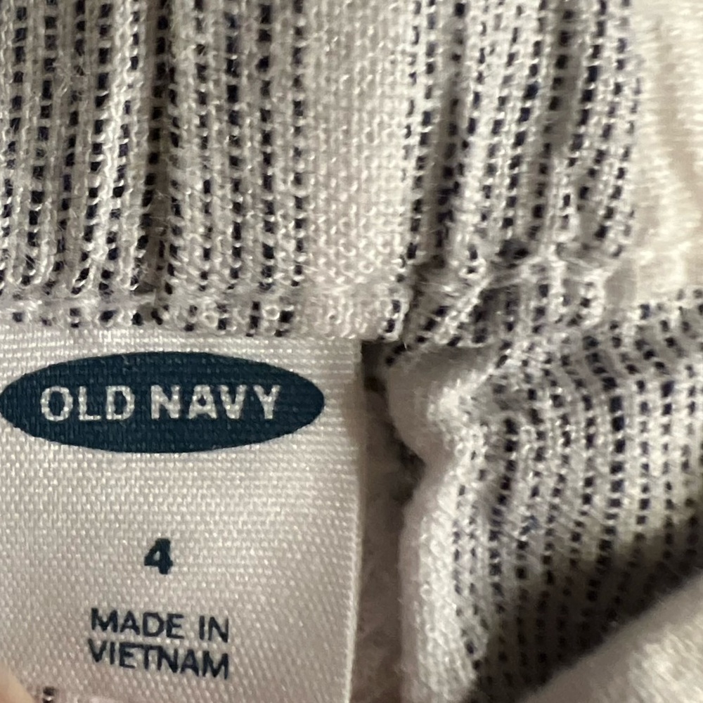 Old Navy Striped High-Waisted Wide Leg Linen Blend Cropped Pants- Size 4 Coastal - Picture 3 of 11